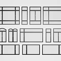 Various Window Frame Designs Showcasing Different Shapes Sizes And Styles 3d model