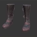 Classic Leather High Top Boots With Pink Red Sole And Adjustable Straps