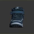 Casual Teal High Top Sneakers With Velcro Strap Mixed Materials And White Sole