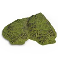 Modern Green Mountain Terrain Model with Detailed Topographic Texture