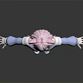 Anime Character With Pink Hair Cat Ears Wearing Blue White Hoodie Skirt Knee High Socks