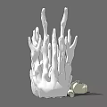 White Hand Shaped Decorative Ornament Set With Upward Extending Fingers And Small Base