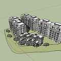 Classic European Architecture Residential Complex With Green Surroundings And Symmetrical Layout