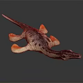Realistic Plesiosaur Dinosaur Toy With Purple White Body And Orange Feet
