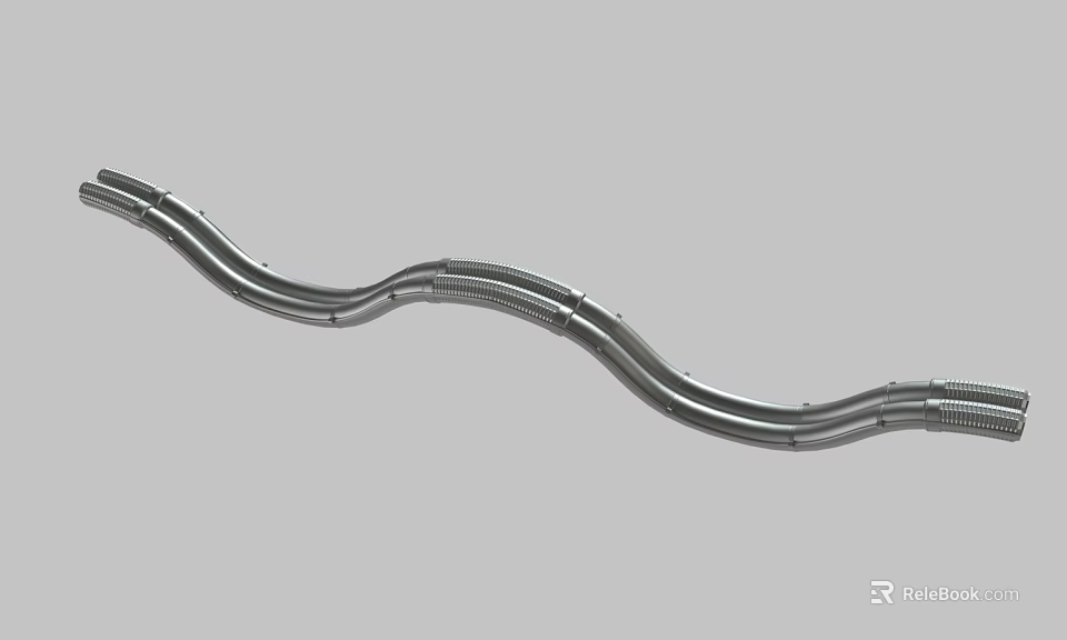 Stainless Steel Curved Metal Pipe With Smooth Surface And Secure Joints 3d model 