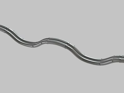 Stainless Steel Curved Metal Pipe With Smooth Surface And Secure Joints 3d model