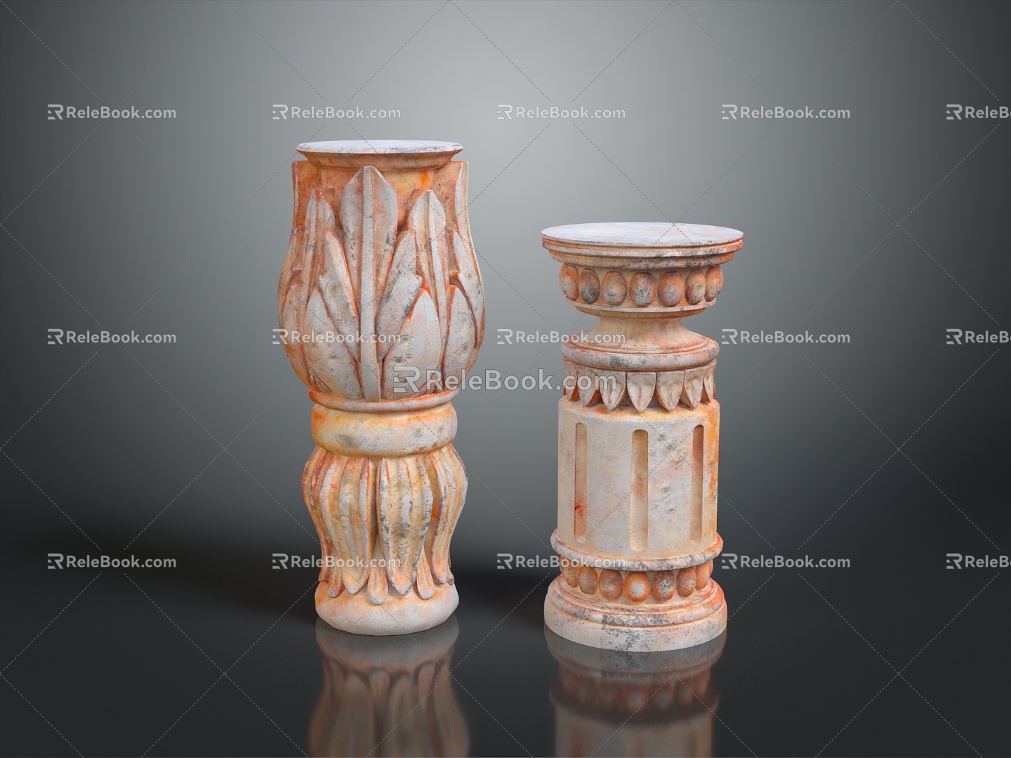 Jane European Pillar Stone Carving Marble Carving Park Stone Pillar 3d model