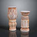 Jane European Pillar Stone Carving Marble Carving Park Stone Pillar 3d model