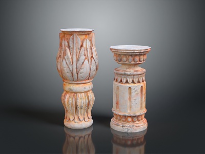 Jane European Pillar Stone Carving Marble Carving Park Stone Pillar 3d model