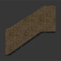 Inclined Brick Building Structure With Sloped Roof And Entrance Steps