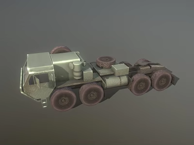 Military Style Multi Wheel Heavy Duty Utility Vehicle Featuring Long Body And Storage Compartments 3d model