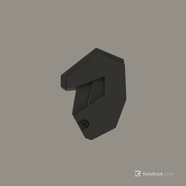 Black Geometric Abstract Object With Smooth Surface And Small Screw Detail 3d model 