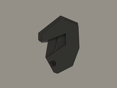 Black Geometric Abstract Object With Smooth Surface And Small Screw Detail 3d model