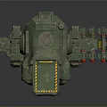 Green Mechanical Robot With Open Cockpit And Multi Legged Structure Holding Side Weapon 3d model