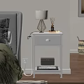 White Bedroom Shelving Unit With Drawer Lamp Diffuser Tray Books And Box