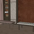 New Chinese Style Sofa Stool Sofa Stool Combination 3d model