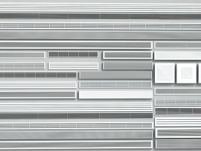 Showcasing Various Types of Air Conditioner Vents with Multiple Neatly Arranged Designs 3d model