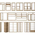 Variety Of Wooden Window And Door Designs For Interior Partitions