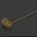 Colorful Braided Household Rope With Red Green White Stripes For Daily Use