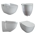 Contemporary White Toilet Design With Sleek Structure And Multiple Angles 3d model