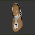 White Cork Sole Sandals With Adjustable White Straps And Black Buckle Comfortable Design