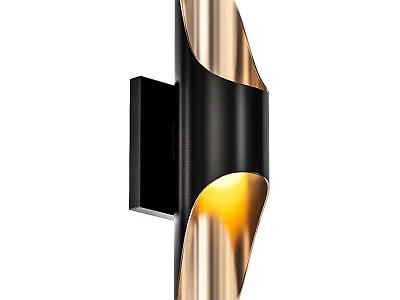 Modern Black and Gold Spiral Design Wall Sconce For Contemporary Indoor Lighting Decor 3d model