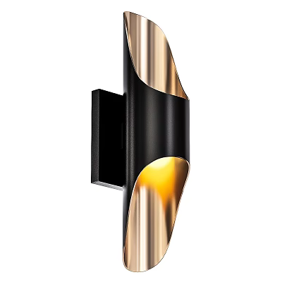 Modern Black and Gold Spiral Design Wall Sconce For Contemporary Indoor Lighting Decor 3d model