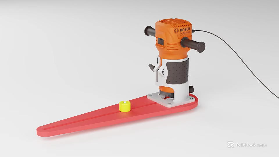 BOSCH Electric Sander Industrial Equipment Featuring Orange Black Body Red Base And Yellow Component 3d model 