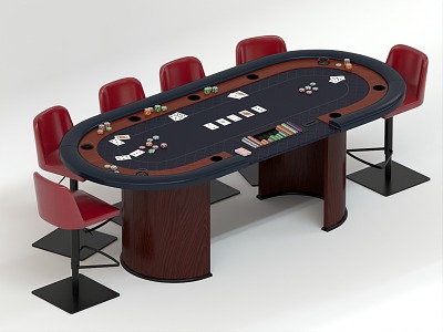 Chess and Card Table Texas Poker Table Depu Table Baccarat Table Chip Table Poker Table Entertainment Table and Chair Combination Casual Table and Chair Combination 3d model