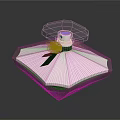 Luxurious Transparent Perfume Bottle With Pink Liquid Crystal Cap And Black Ribbon