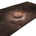 Detailed View Of Moon Surface With Prominent Central Crater And Smaller Impact Sites