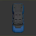 Modern Blue Pickup Truck With Transparent Roof And Rugged Wheels Design