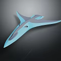 Futuristic Aerodynamic Vehicle Design With Sleek Blue Gray Body And Streamlined Wings