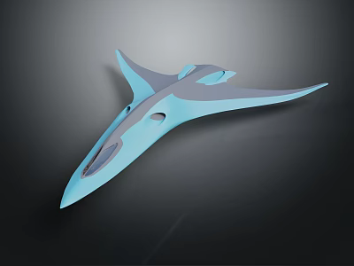 Futuristic Aerodynamic Vehicle Design With Sleek Blue Gray Body And Streamlined Wings 3d model