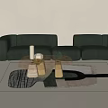 Modern Baxter Sofa Coffee Table Combo 3d model