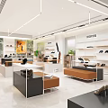 Modern Shoe Store Interior With Display Shelves And Showcased Shoes