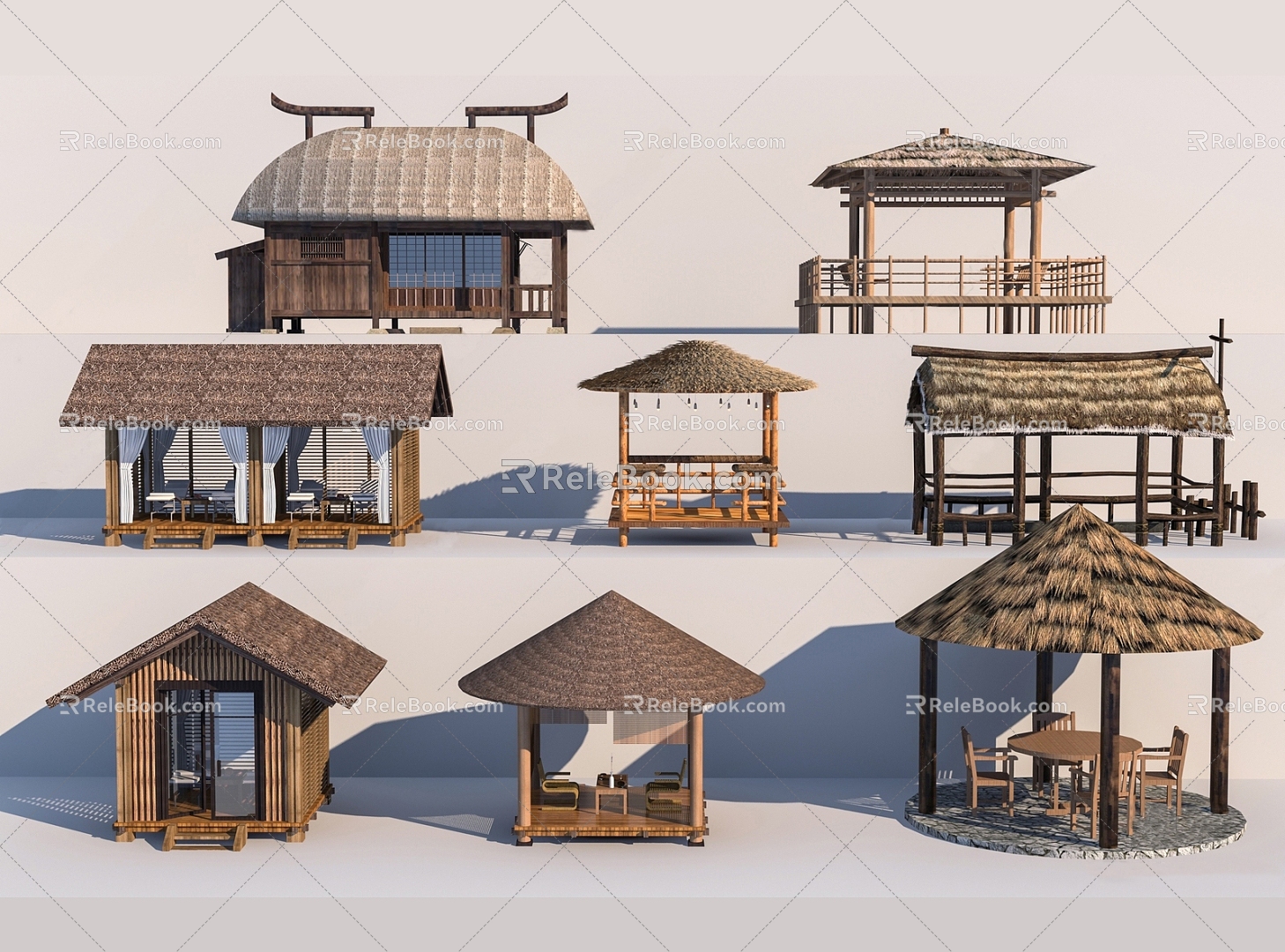 thatched pavilion leisure pavilion landscape pavilion holiday pavilion pavilion rural pavilion garden pavilion model