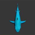 Friendly Blue Cartoon Shark Toy With Smiling Face And Playful Design