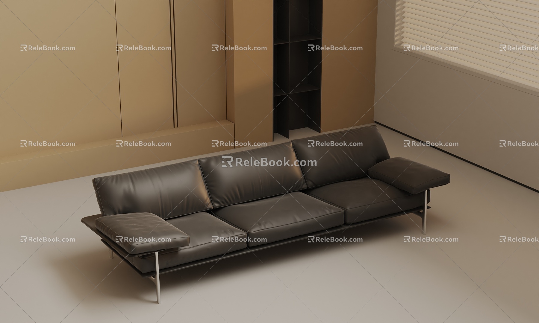 Three-seat sofa 3d model