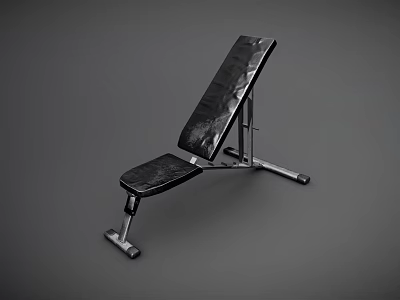 Black Adjustable Fitness Bench With Leather Padding And Metal Frame For Strength Training 3d model