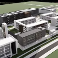 modern school building modern teaching building modern primary and secondary school 3d model