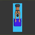 Fitness Stretching Session On Blue Yoga Mat With Supportive Blue Chair