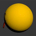 Yellow Smiley Face Decorative Ornament Sticking Out Red Tongue With Reflection On Gray Background