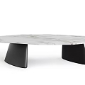 Modern Marble Hexagonal Coffee Table With Black Metal Base And Sleek Design 3d model