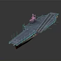 Realistic Aircraft Carrier 3D Model Featuring Flight Deck And Command Tower