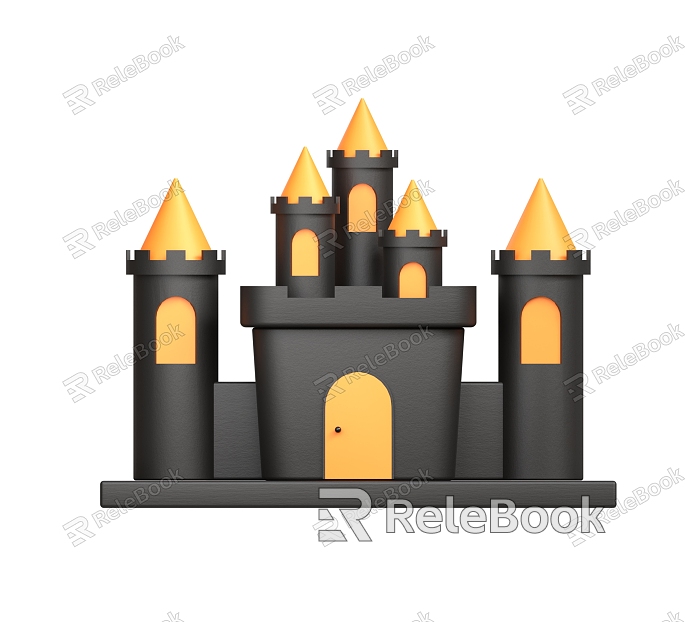 European Cartoon Castle Halloween Castle Halloween Decorations model