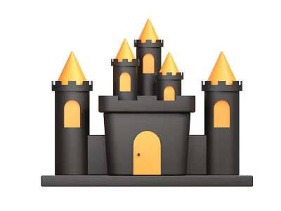 European Cartoon Castle Halloween Castle Halloween Decorations 3d model