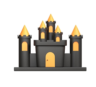 European Cartoon Castle Halloween Castle Halloween Decorations 3d model