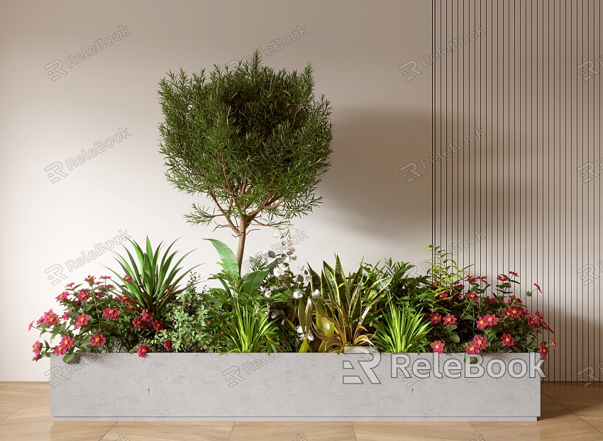 Flower box flowers and plants combination indoor plant pile model