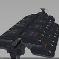 Futuristic Interstellar Spacecraft With Modular Structure And Advanced Cosmic Exploration Design 3d model